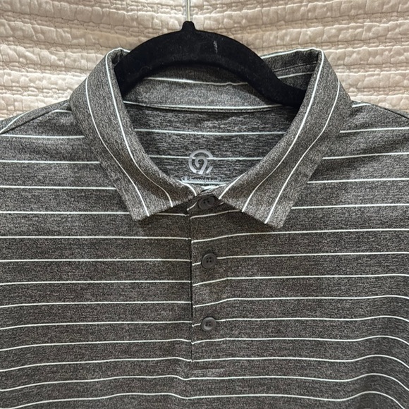 ! EUC Champion Mens Gray Polo Shirt with Stripes Size Large ! - Picture 3 of 5